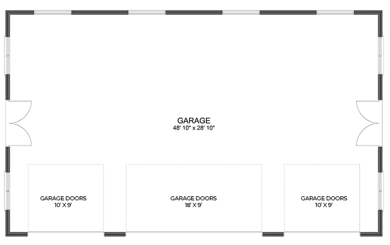 Plan 61503UT: 4-Car Traditional Style Detached Garage Plan - 1500 Sq Ft - Floor Plan - Main Level - Traditional