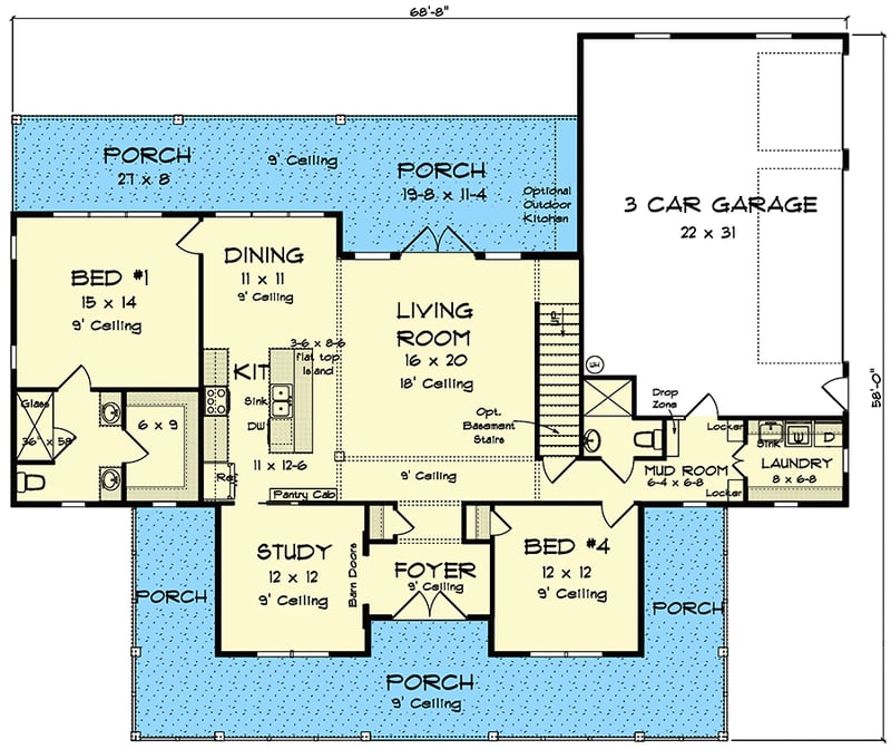 Modification Request for Plan 52348WM: 4-Bed Modern Farmhouse Plan with ...