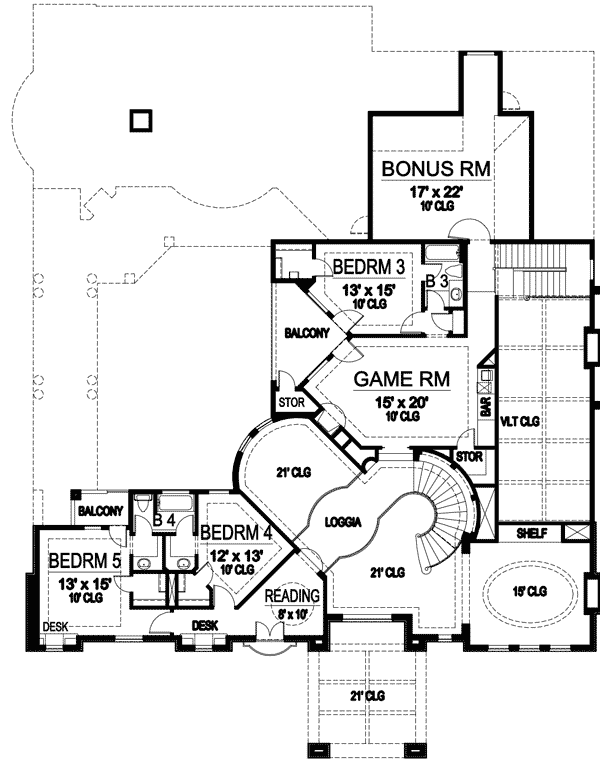 Plan 36246TX: Luxury House Plan with Central Courtyard - Floor Plan - 2nd Floor - European, Mediterranean, Traditional