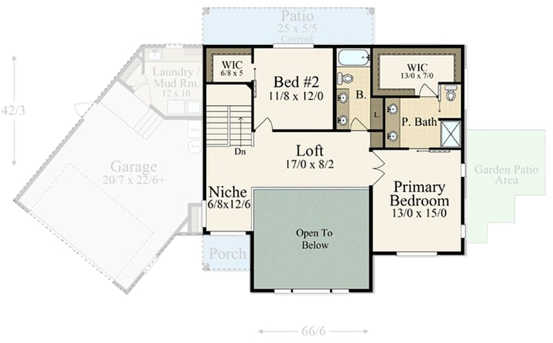 Plan 85449MS: Two-Story Modern Praire Home with Angled Garage and Two Story Great Room - 2337 Sq Ft - Floor Plan - 2nd Floor - Contemporary, Northwest, Prairie