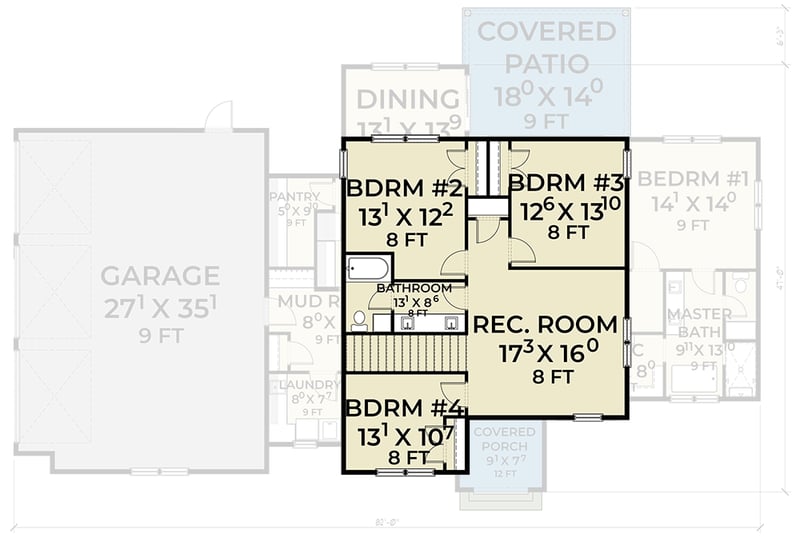 Plan 280208JWD: Two-Story European Style Home Plan with Rec Room Above - 2853 Sq Ft - Floor Plan - 2nd Floor - European, Farmhouse, Traditional