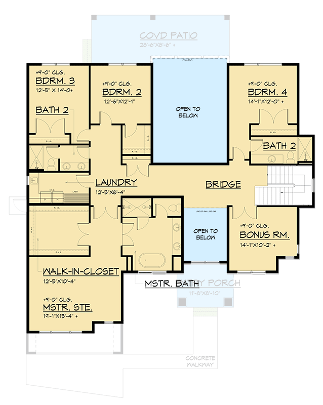 Plan 666272RAF: 2-Story Northwest Home Plan with Two Story Great Room and Flex Room - 4435 Sq Ft - Floor Plan - 2nd Floor - Craftsman, Northwest