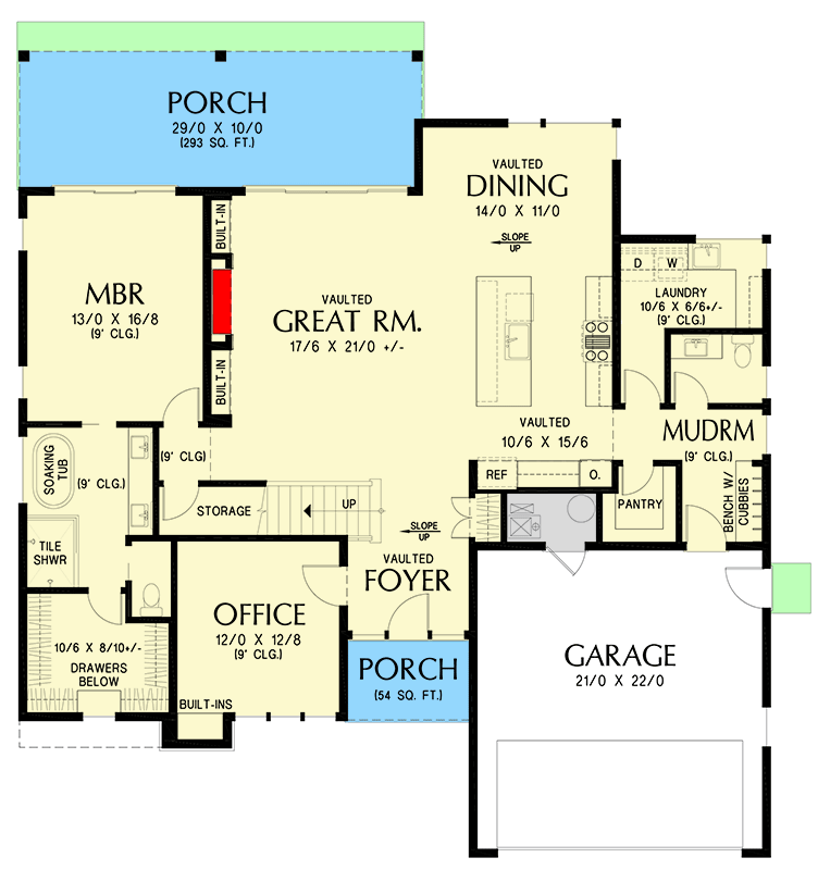 Plan 69857AM: Two-Story Contemporary Home Plan with Office and Two ...