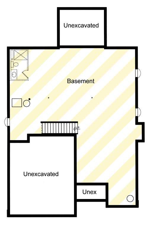 Plan 39116ST: 3-Bed Two-Story Craftsman with Great Room and Loft Above - 1994 Sq Ft - Floor Plan - Lower Level - Cottage, Craftsman, New American