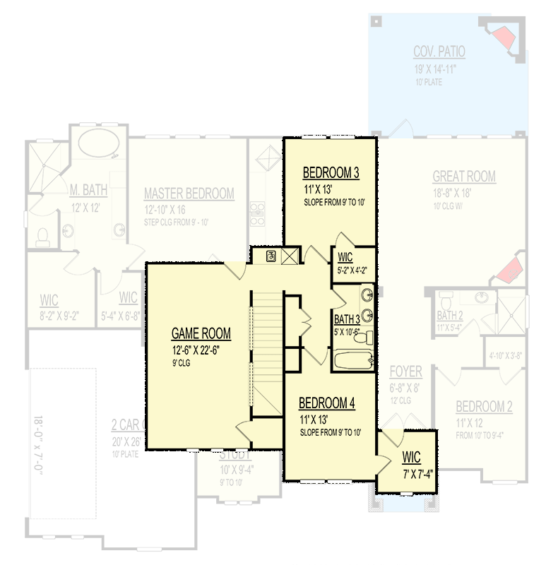 Plan 264183KMD: Stately 4 Bed Traditional House Plan with First-Floor Master Suite and Game Room - Floor Plan - 2nd Floor - Traditional