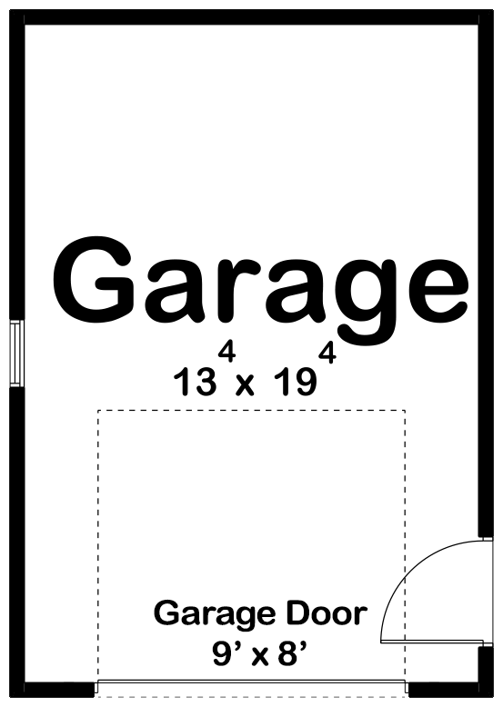 Plan 623383DJ: 1-Car Detached Garage with 9x8 Overhead Door - 280 Sq Ft - Floor Plan - Main Level - Traditional