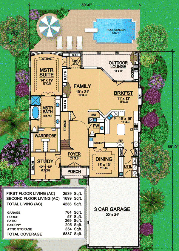 Plan 36376TX: Master Down Marvel - Floor Plan - Main Level - European, Traditional