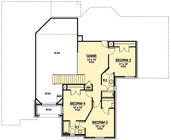 Plan 36394TX: Attention to Detail - Floor Plan - 2nd Floor - European, Traditional