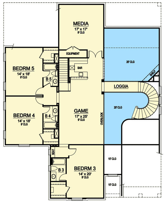 Plan 36407TX: Impressive European Manor Home - Floor Plan - 2nd Floor - European, Traditional