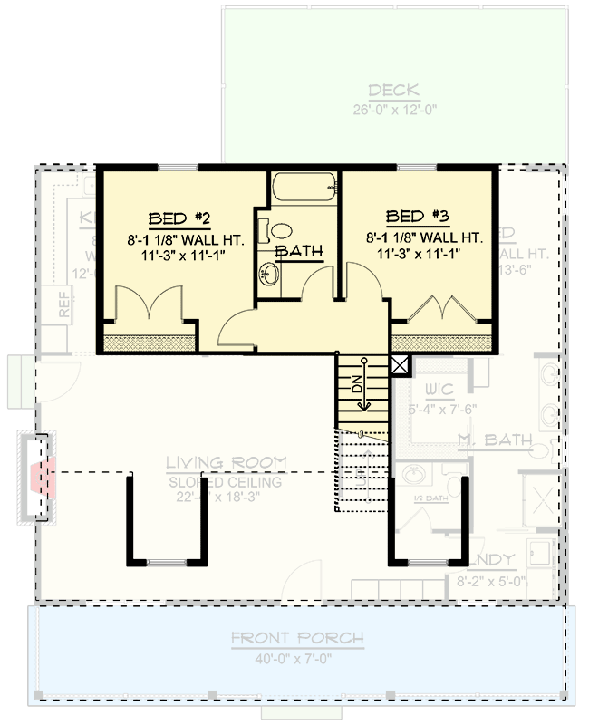 Plan 135266GRA: 3-Bed Country Cape House Plan with Master on Main Level - 1750 Sq Ft - Floor Plan - 2nd Floor - Cape Cod, Country, Traditional