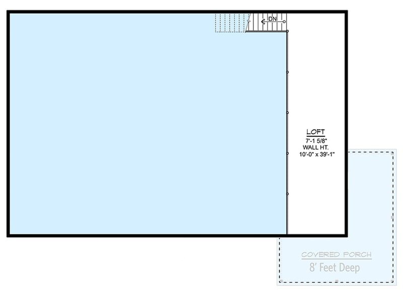 Plan 135275GRA: 3-Car Oversized Barndominium Garage Plan - 2400 Sq Ft - Floor Plan - 2nd Floor - Barndominium, Country