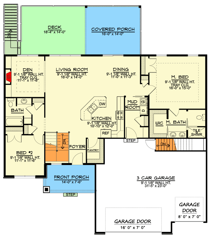 Plan 135283GRA: 2-Bed Traditional House Plan with Stacked Porches ...