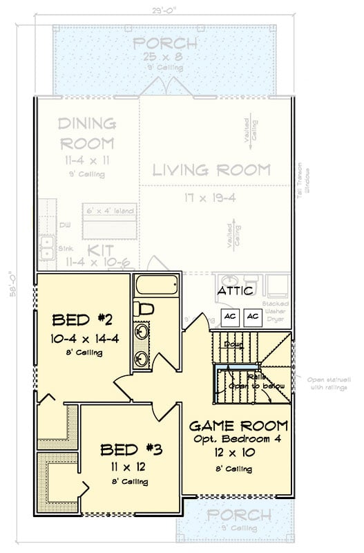 Plan 52365WM: 3-Bed Traditional House Plan with Study Area - 1986 Sq Ft - Floor Plan - 2nd Floor - Traditional