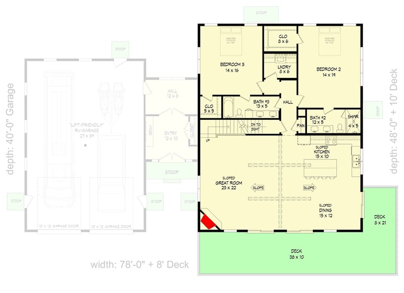 Plan 680424VR: Three-Story Mountain Lake House Plan with Oversized RV Friendly Garage - 4005 Sq Ft - Floor Plan - 2nd Floor - Country, Craftsman, Mountain