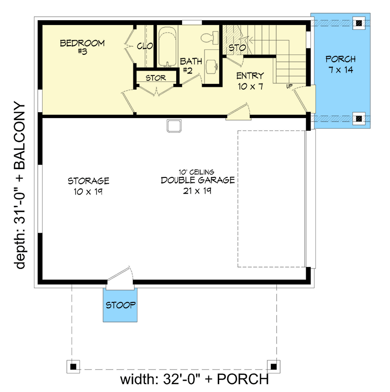 Plan 680427VR: 3-Bed Mountain House Plan with Loft - 1559 Sq Ft - Floor Plan - Main Level - Country, Farmhouse, Modern Farmhouse