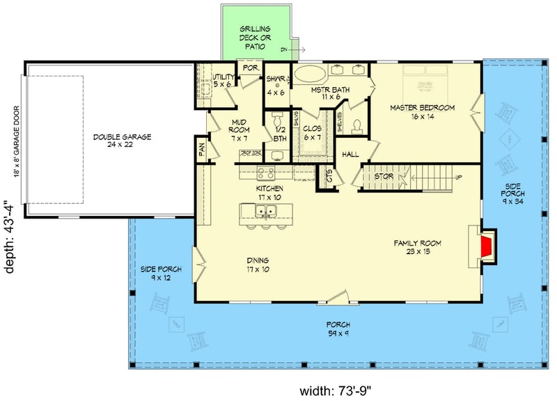 Plan 680431VR: 4-Bed Modern Farmhouse Plan with Wrap Around Porch - 2754 Sq Ft - Floor Plan - Main Level - Country, Mountain