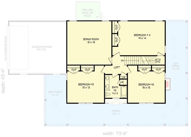 Plan 680431VR: 4-Bed Modern Farmhouse Plan with Wrap Around Porch - 2754 Sq Ft - Floor Plan - 2nd Floor - Country, Mountain