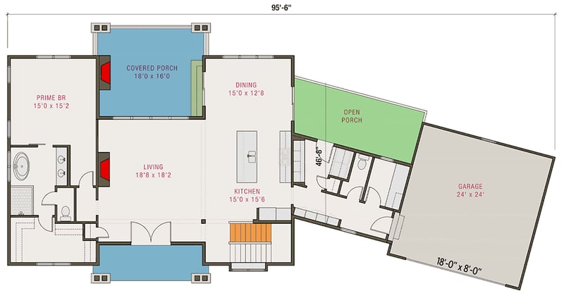 Plan 50232PH: 4-Bed Modern Farmhouse with Two-Story Great Room - 2858 Sq Ft - Floor Plan - Main Level - Country, Modern Farmhouse, New American, Transitional