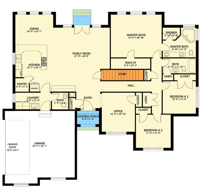 Plan 61534UT: 3 or 4 Bed Traditional House Plan with Breakfast Nook - 2181 Sq Ft - Floor Plan - Main Level - Traditional