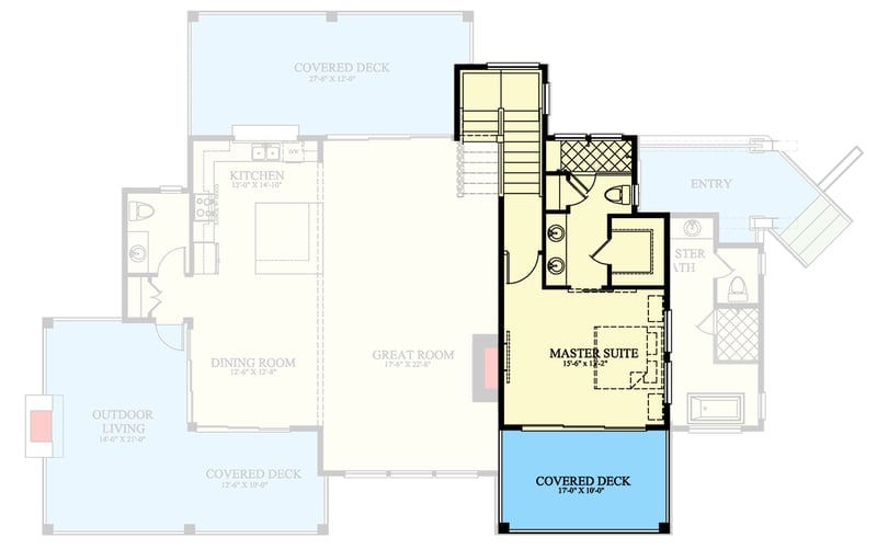 Plan 24134BG: Two-Story Contemporary Mountain House Plan with Two-Story Great Room - 3490 Sq Ft - Floor Plan - 2nd Floor - Contemporary, Modern, Mountain