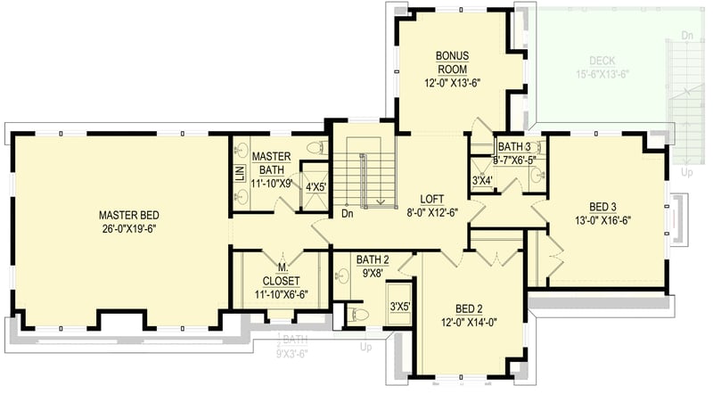 Plan 670007NEA: Charming 3-Bed Shingle-Style House Plan with 2-Car Garage Option - 2869 Sq Ft - Floor Plan - 2nd Level - 2-Car Garage Version  - Cape Cod, Coastal, Shingle, Traditional