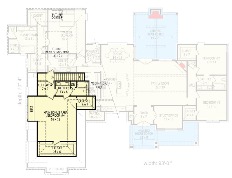 Plan 680478VR: 3-Bedroom Hill Country House Plan with Vaulted Outdoor Living Space - 3445 Sq Ft - Floor Plan - 2nd Floor - Hill Country, Rustic