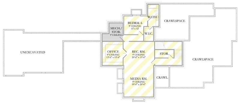 Plan 490123NAH: 5-Bed Transitional European House Plan with Attached Apartment Above Garage - 5822 Sq Ft - Floor Plan - Optional Lower Level - European, Transitional