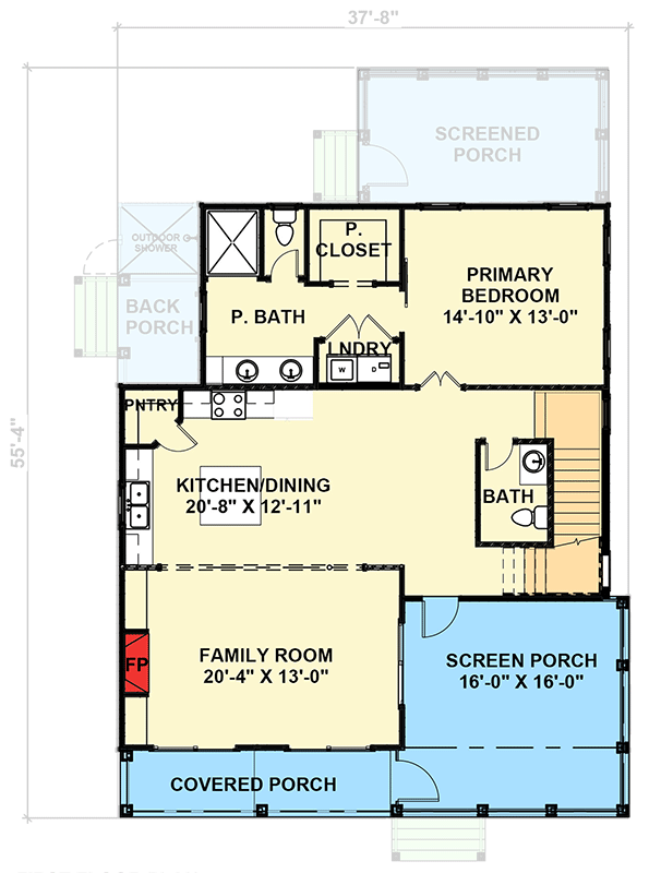 Plan 30036RT: Three-Story Coastal House Plan with Multiple Screened Porches - 2578 Sq Ft - Floor Plan - 2nd Floor - Beach, Coastal