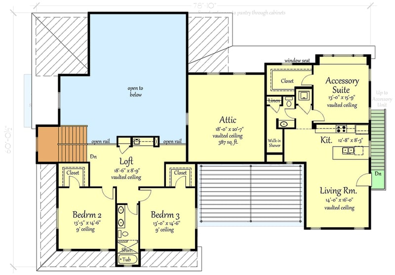 Plan 833025WAT: Modern Farmhouse Plan for Corner Lot with Attached 1-Bed Apartment  - 4134 Sq Ft - Floor Plan - 2nd Floor - Contemporary, Modern Farmhouse, New American, Transitional