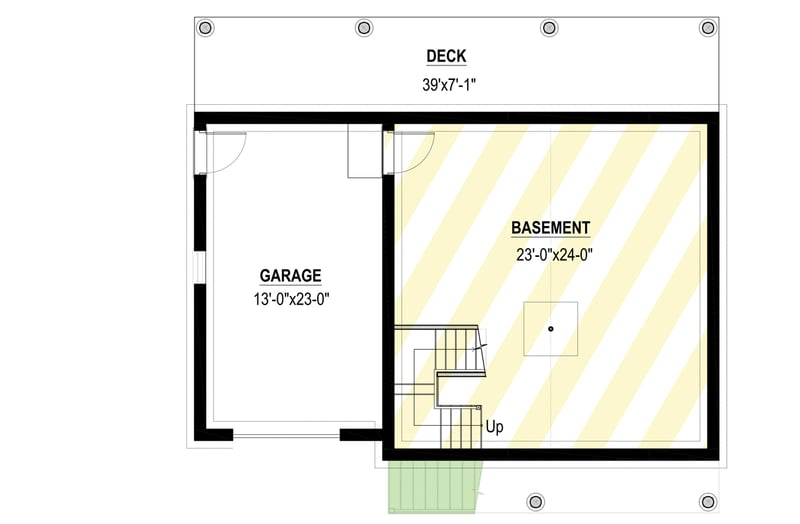 Plan 670010NEA: 3-Bed Elevated Cape House with Upside Down Floor Plan - 1659 Sq Ft - Floor Plan - Main Level - Cape Cod, Cottage, Low Country