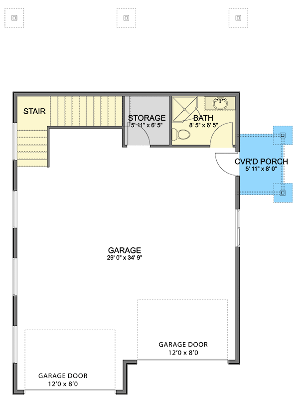 Plan 61578UT: 2-Bed Traditional House Plan with Drive-Under Garage ...