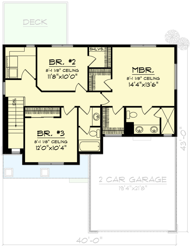 Plan 89100AH: 3-Bed Modern Farmhouse Plan Under 1900 Sq Ft - Floor Plan - 2nd Floor - Craftsman, Farmhouse, Modern Farmhouse