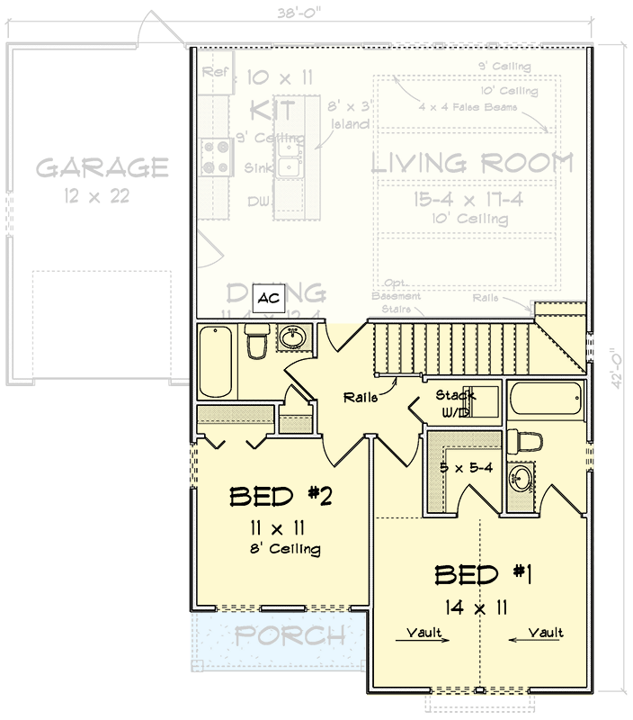 Plan 52407WM: Two-Story Traditional House Plan with Library Or Study - 1562 Sq Ft - Floor Plan - 2nd Floor - Country, Craftsman, Traditional
