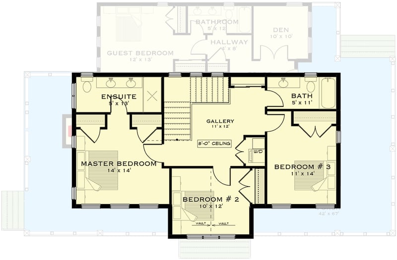 Plan 147026RML: 4-Bed Modern Farmhouse with Detached Garage - 2451 Sq Ft - Floor Plan - 2nd Floor - Country, Farmhouse, Modern Farmhouse