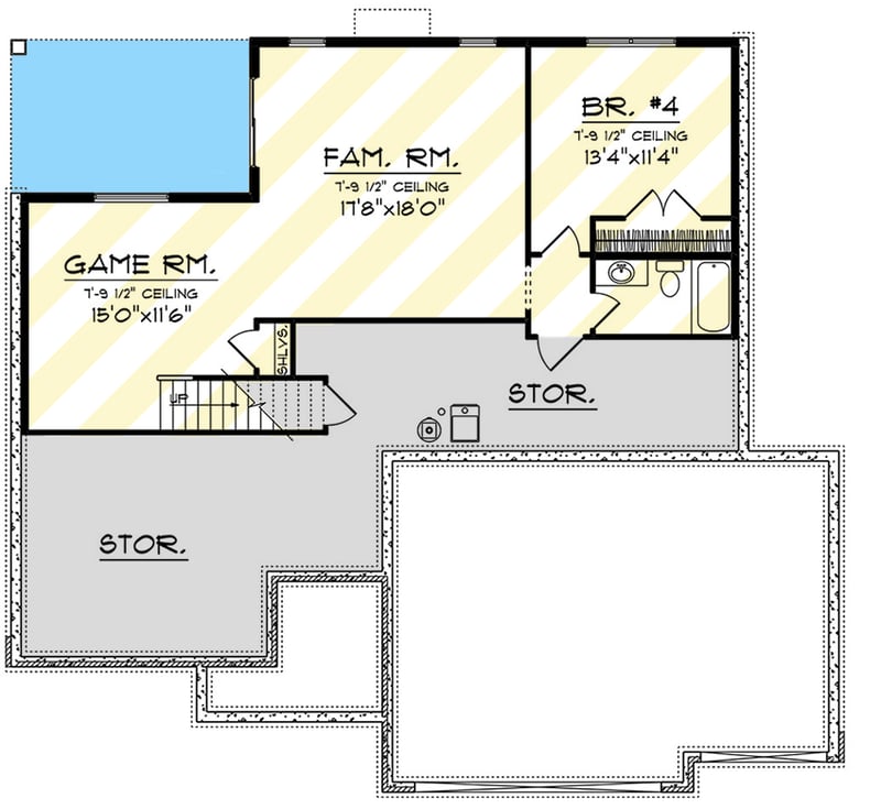 Plan 89380AH: 3-Bed Traditional Ranch House Plan with Optional Lower Level - 1501 Sq Ft - Floor Plan - Optional Lower Level Layout ($$$) - Craftsman, Ranch, Traditional