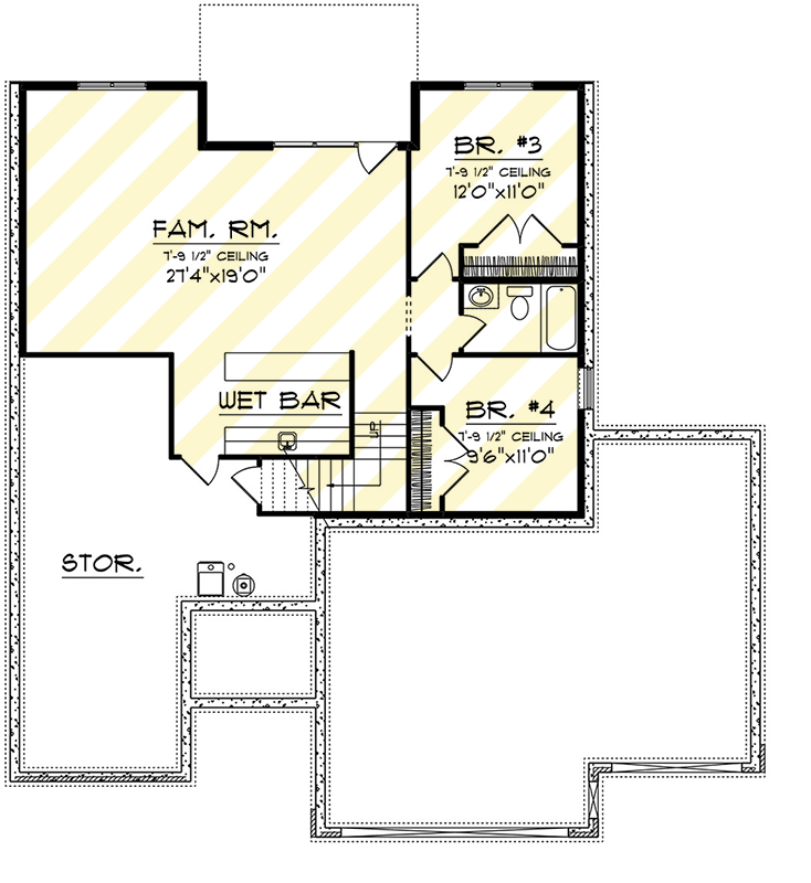 Plan 890141AH: 2-Bed Modern Ranch House Plan with 3-Car Garage - 1569 Sq Ft - Floor Plan - Optional Lower Level Layout - Modern, Ranch