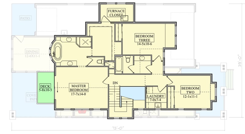 Plan 95263RW: 4-Bed Craftsman House Plan with Second Floor Master Suite - 2460 Sq Ft - Floor Plan - 2nd Floor - Craftsman, New American