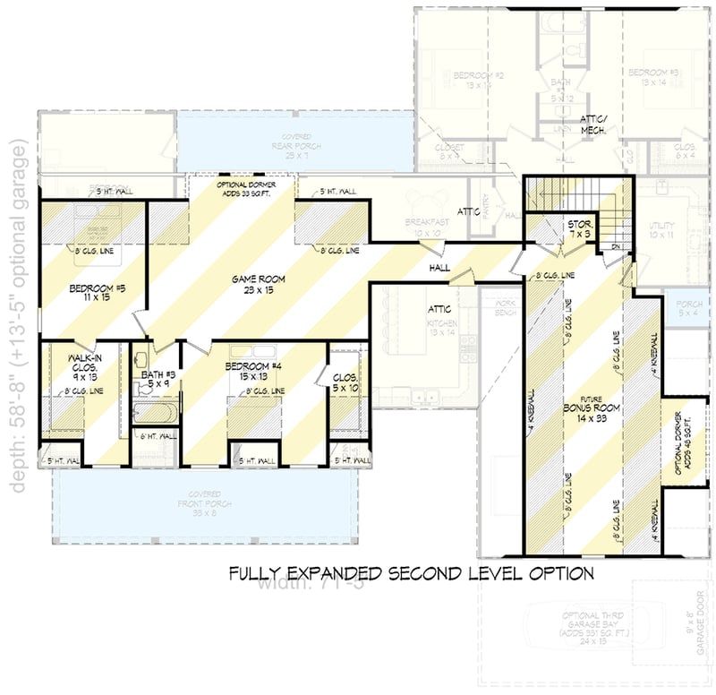 Plan 680523VR: 3-Bed Modern Farmhouse with Optional Second Level - 2398 Sq Ft - Floor Plan - Optional Second Level - Farmhouse, Modern Farmhouse