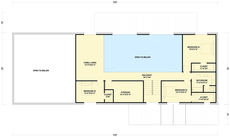 Plan 530132KTE: 4-Bedroom Barndominium House Plan with Two-Story Great Room - 4097 Sq Ft - Floor Plan - 2nd Floor - Barndominium, Country