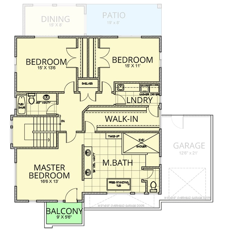 Plan 267061SPK: 4-Bed Contemporary House Plan with Den or Flex Room - 2699 Sq Ft - Floor Plan - 2nd Floor - Contemporary