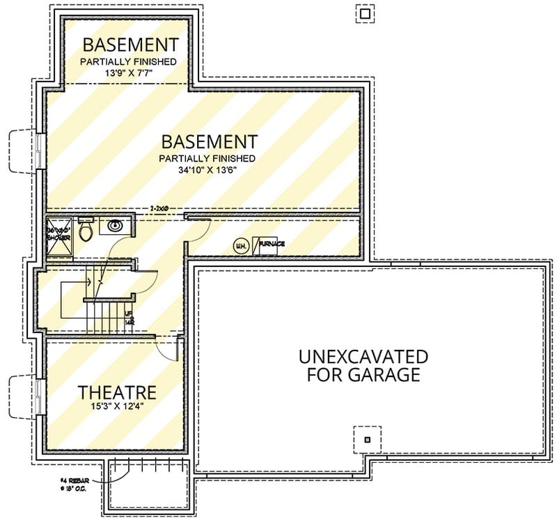 Plan 267061SPK: 4-Bed Contemporary House Plan with Den or Flex Room - 2699 Sq Ft - Floor Plan - Unfinished Basement - Contemporary
