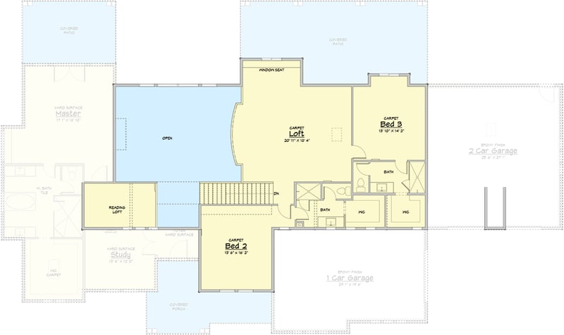 Plan 910109WHD: 3-Bed New American House Plan with Study and Seasonal Room - 4859 Sq Ft - Floor Plan - 2nd Floor - Craftsman, New American