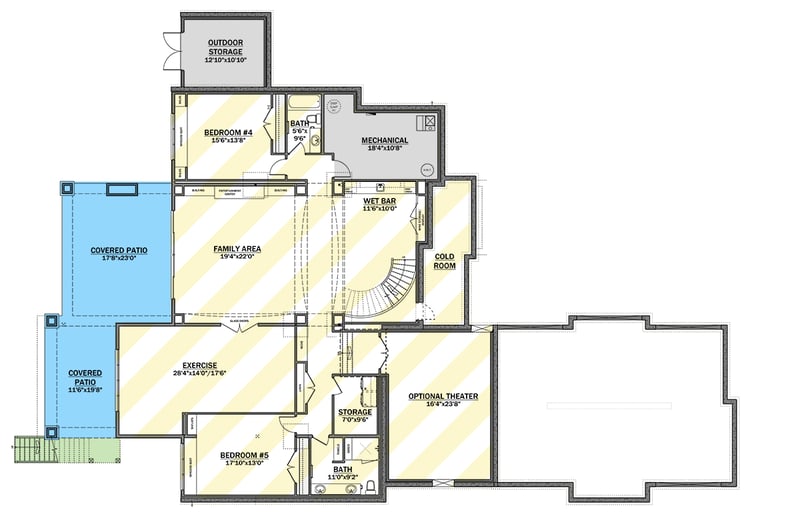 Plan 81875AB: Elegant 3-Bedroom Luxury Home with 3-Car Garage and Expansive Living Spaces - Floor Plan - Optional Lower Level - European