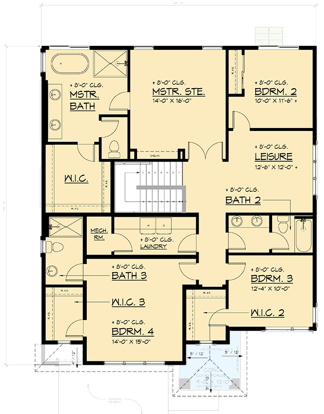 Plan 666295RAF: Two-Story Northwest House Plan with Den or Office - 2833 Sq Ft - Floor Plan - 2nd Floor - Northwest