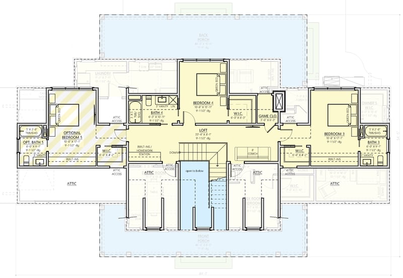 Plan 865024SHW: Flexible 3-Bed Modern Farmhouse Ranch Home Plan with - 2984 Sq Ft - Floor Plan - 2nd Floor - Country, Hill Country, Modern Farmhouse, Transitional