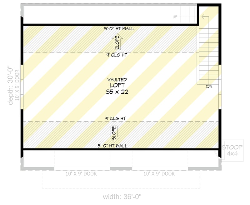 Plan 680560VR: Country Barn Garage with Optionally Finished Second Level - 1080 Sq Ft - Floor Plan - Optionally Finished Second Level