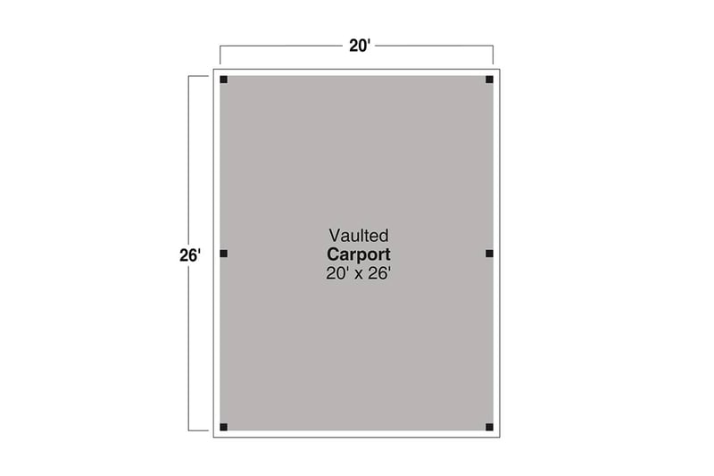 Plan 720098DA: Vaulted Timber Carport with Open Sides and Gable Roof - Floor Plan - Main Level - Rustic