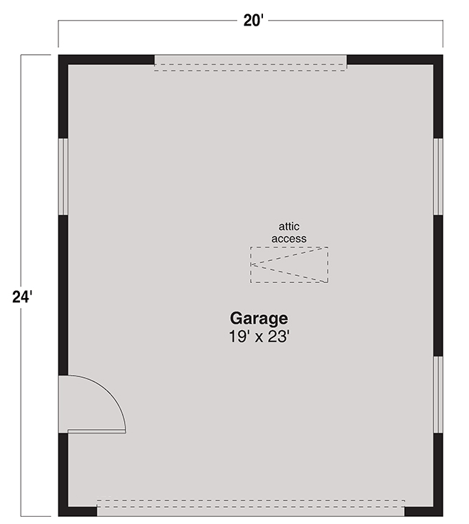 Plan 720106DA: 2-Car Garage Plan Under 500 Sq Ft - Floor Plan - Main Level - Craftsman, Traditional