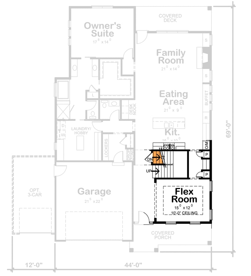 Plan 42464DB: 4-Bedroom New American House Plan with Loft - 3029 Sq Ft - Floor Plan - 3rd Floor - Craftsman, New American