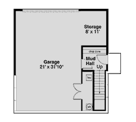 Plan 720117DA: Prairie-Style House Plan with Open Concept Great Room - 1947 Sq Ft - Floor Plan - Garage Level - Prairie, Traditional